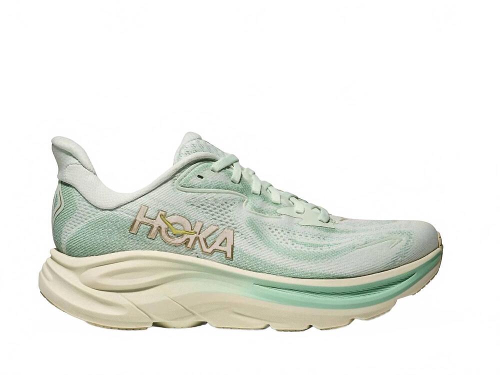 NEW HOKA women's clifton 10 wide running shoes in sea glass